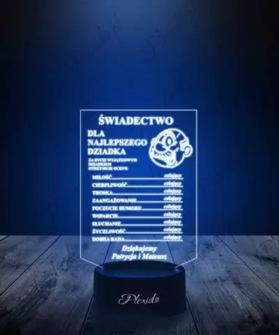 Lampka LED 3D Plexido Prezent na Dzień Dziadka - 2