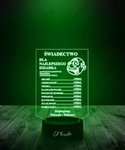 Lampka LED 3D Plexido Prezent na Dzień Dziadka - 3