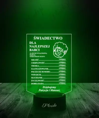 Lampka LED 3D Plexido Prezent na Dzień Babci - 3