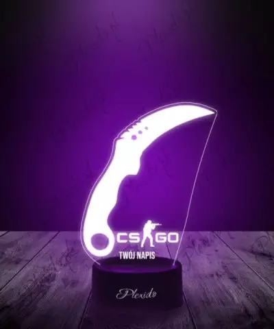 Lampka LED 3D Plexido Prezent dla Fana CS GO Counter Strike Nóż - 3