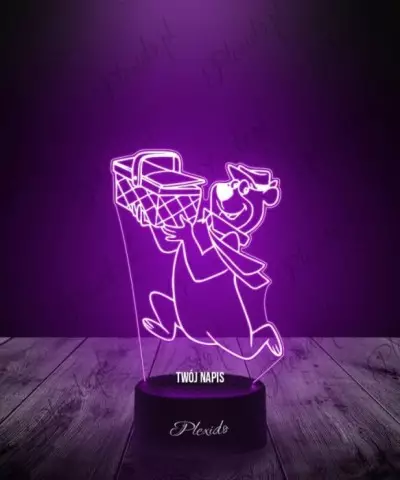 Lampka LED 3D Plexido Bajka Miś Yogi - 3