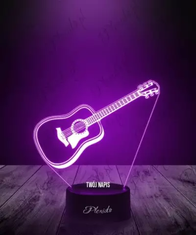 Lampka LED 3D Plexido Gitara Muzyka - 1