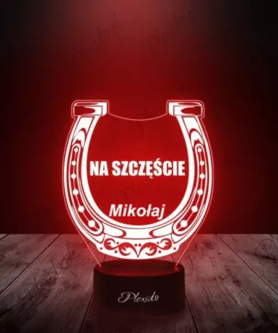 Lampka LED 3D Plexido Podkowa na Szczęście - 1