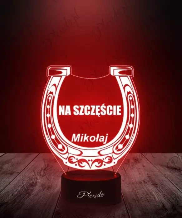 Lampka LED 3D Plexido Podkowa na Szczęście - 1
