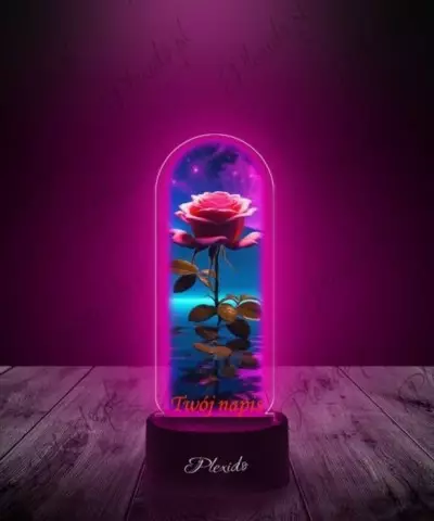 Lampka LED 3D Plexido z Nadrukiem UV Wieczna Róża