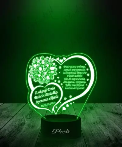 Lampka LED 3D Plexido Z Okazji Dnia Babci i Dziadka - 1