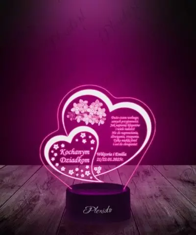 Lampka LED 3D Plexido Prezent Kochanym Dziadkom - 1