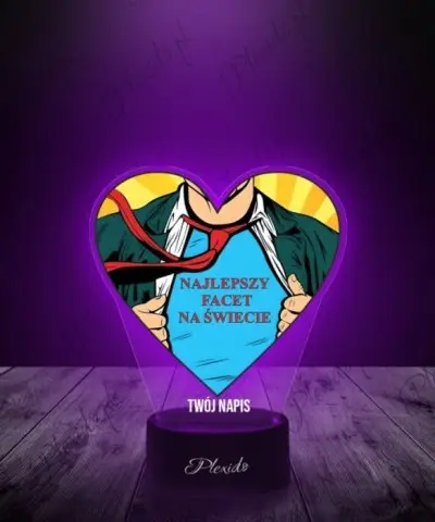 Lampka LED 3D Plexido z Nadrukiem UV Prezent na Dzień Mężczyzny Super Facet - 2