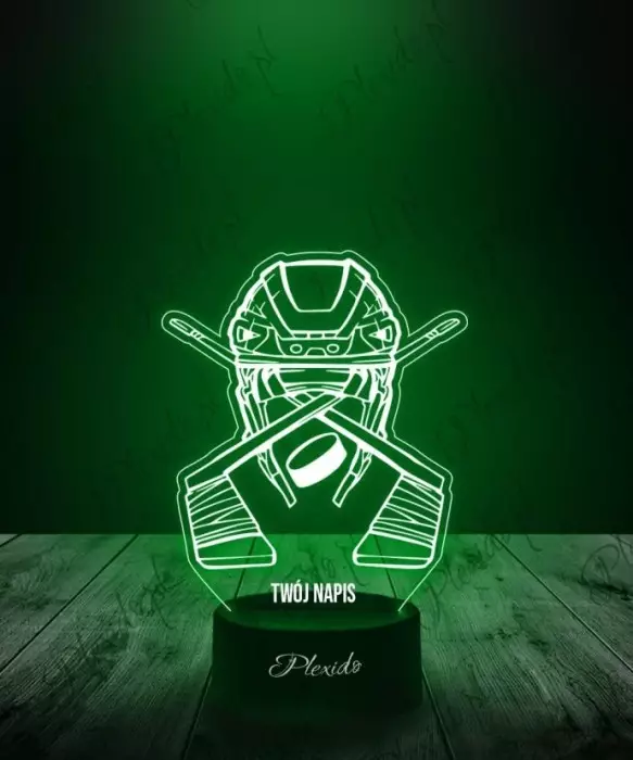Lampka LED 3D Plexido Sport Hokej Kije Kask - 1