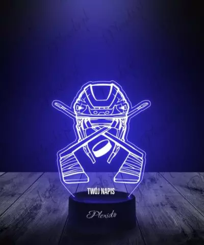 Lampka LED 3D Plexido Sport Hokej Kije Kask