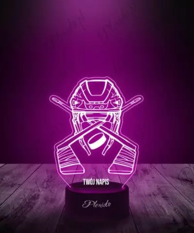 Lampka LED 3D Plexido Sport Hokej Kije Kask - 3