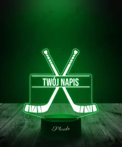 Lampka LED 3D Plexido Sport Hokej Kije Hokejowe 3