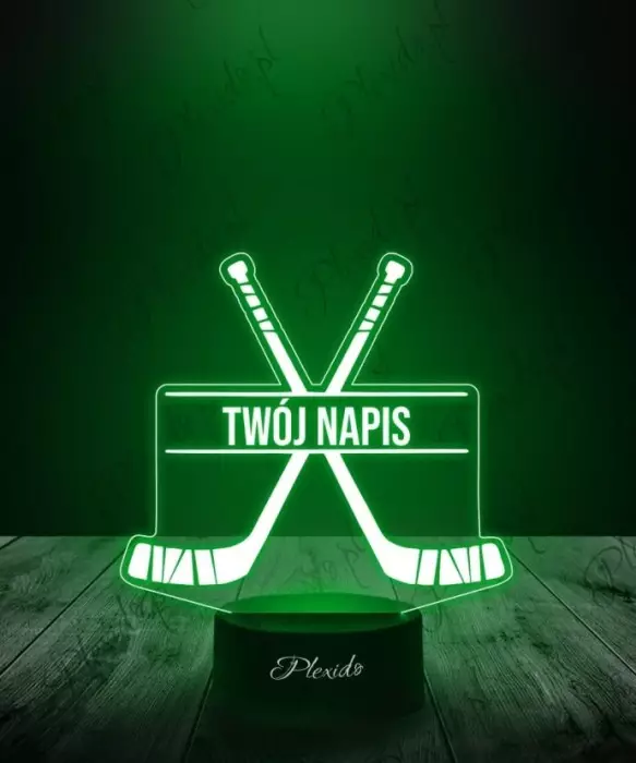 Lampka LED 3D Plexido Sport Hokej Kije Hokejowe 3