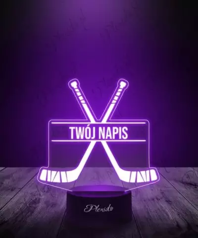 Lampka LED 3D Plexido Sport Hokej Kije Hokejowe 2