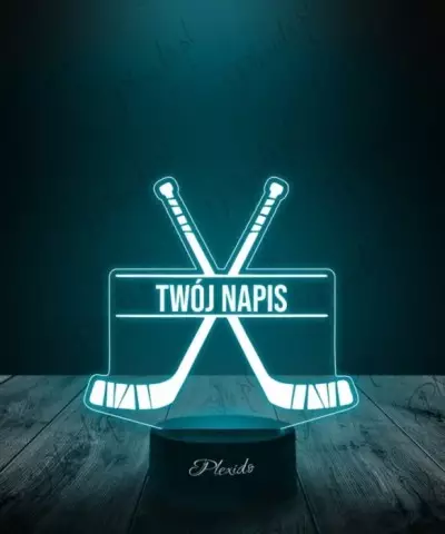 Lampka LED 3D Plexido Sport Hokej Kije Hokejowe