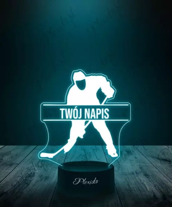 Lampka LED 3D Plexido Sport Hokej Zawodnik Hokeja