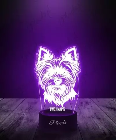 Lampka LED 3D Plexido Pies York Yorkshire Terier - 1