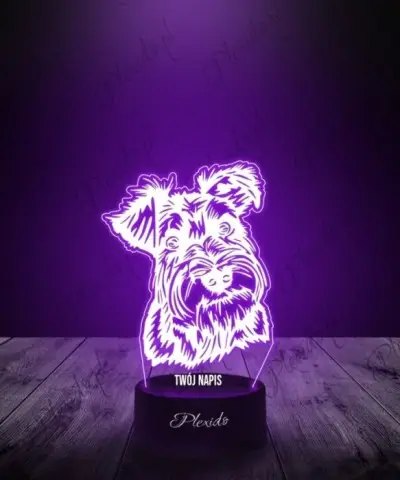 Lampka LED 3D Plexido Pies Sznaucer Miniaturowy