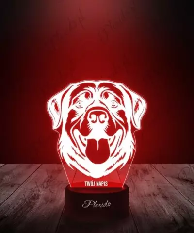 Lampka LED 3D Plexido Pies Rottweiler - 1
