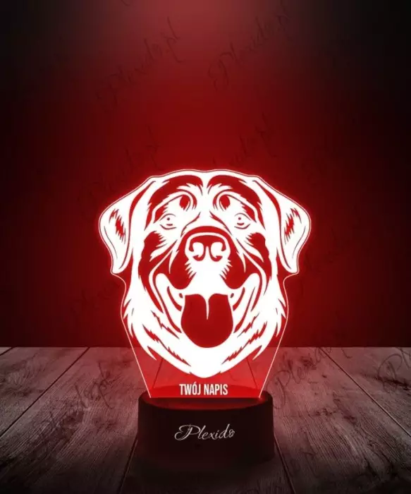 Lampka LED 3D Plexido Pies Rottweiler - 1