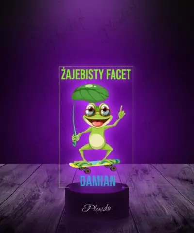 Lampka LED 3D Plexido z Nadrukiem UV Prezent na Dzień Mężczyzny Żaba