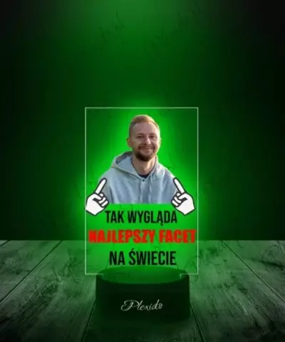 Lampka LED 3D Plexido z Nadrukiem UV Prezent na Dzień Mężczyzny Tak Wygląda - 1