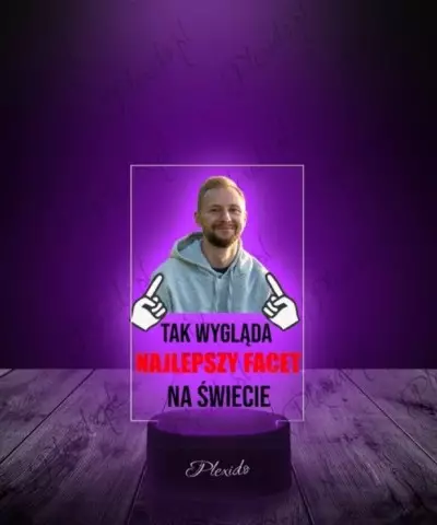 Lampka LED 3D Plexido z Nadrukiem UV Prezent na Dzień Mężczyzny Tak Wygląda - 2