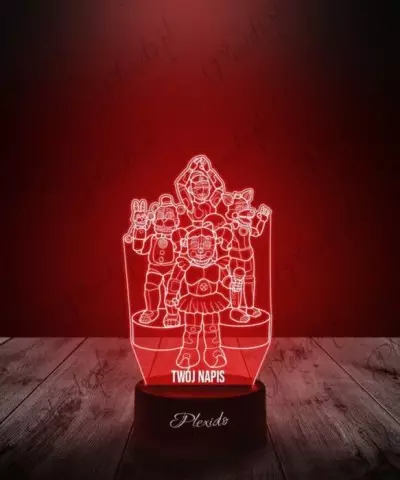 Lampka LED 3D Plexido Five Nights at Freddy's FNAF Team - 1