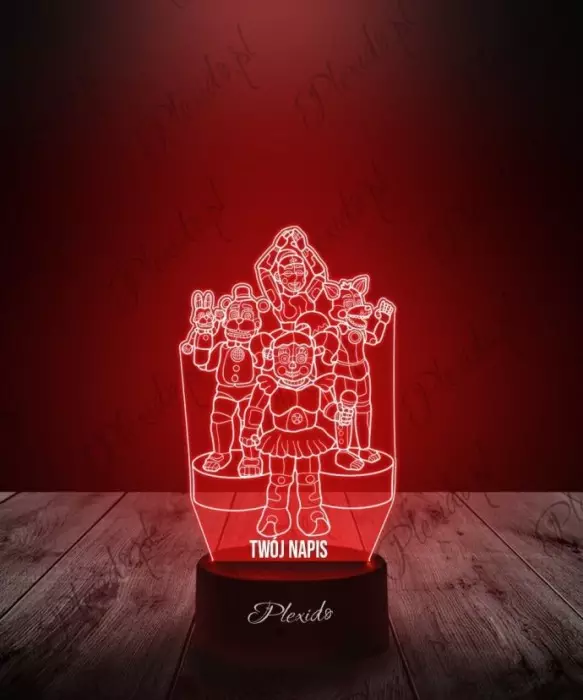 Lampka LED 3D Plexido Five Nights at Freddy's FNAF Team - 1