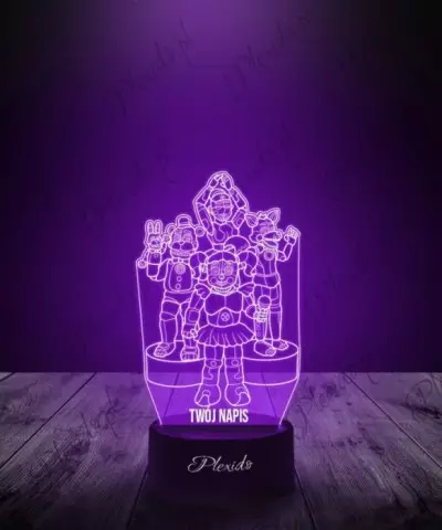 Lampka LED 3D Plexido Five Nights at Freddy's FNAF Team - 3