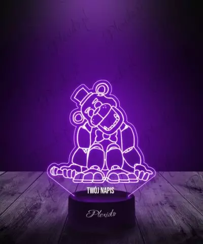 Lampka LED 3D Plexido Five Nights at Freddy's FNAF Golden - 2