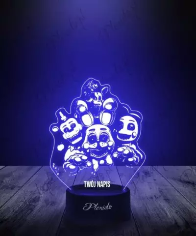 Lampka LED 3D Plexido Five Nights at Freddy's FNAF Family - 3