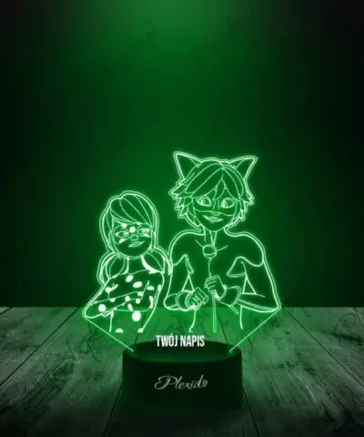Lampka LED 3D Plexido Bajka Miraculus Biedronka i Czarny Kot - 1