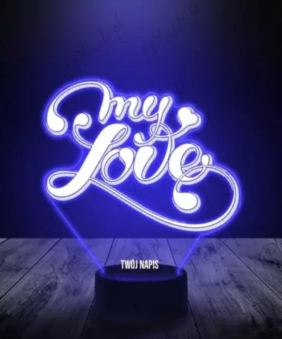 Lampka LED 3D Plexido Napis My Love - 3