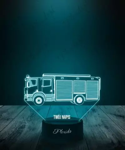 Lampka LED 3D Plexido Wóz Strażacki - Strażak - 1