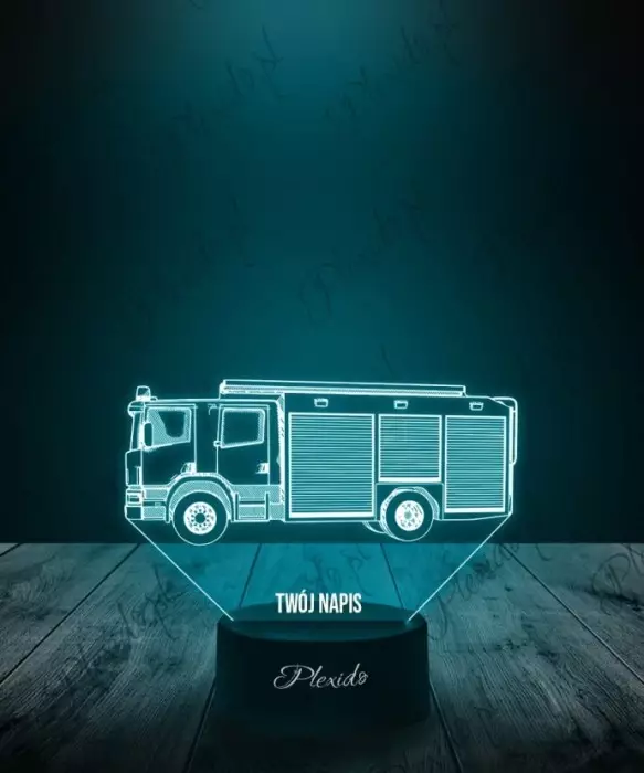 Lampka LED 3D Plexido Wóz Strażacki - Strażak - 1