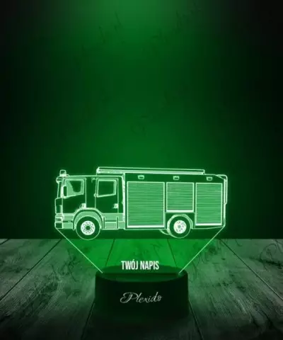Lampka LED 3D Plexido Wóz Strażacki - Strażak - 3