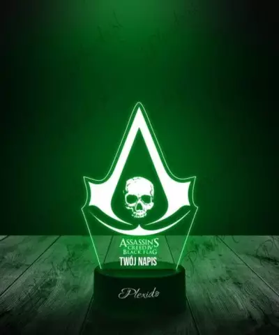 Lampka LED 3D Plexido Gra Assassin's Creed Black Flag Logo - 2