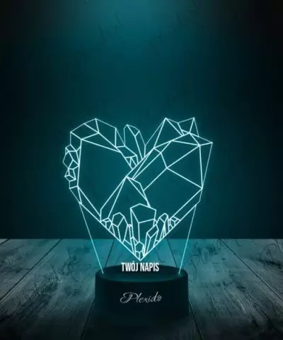 Lampka LED 3D Plexido Kryształowe Serce - 1