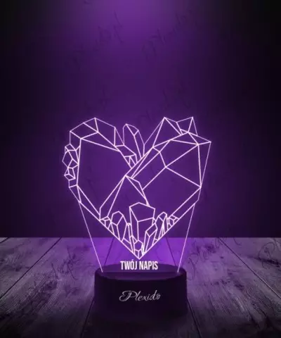 Lampka LED 3D Plexido Kryształowe Serce - 2