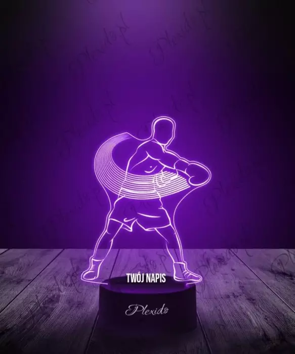 Lampka LED 3D Plexido Bokser Zawodnik Sztuki Walki - 1