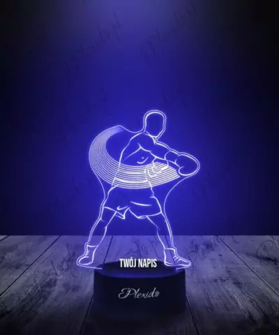 Lampka LED 3D Plexido Bokser Zawodnik Sztuki Walki - 2
