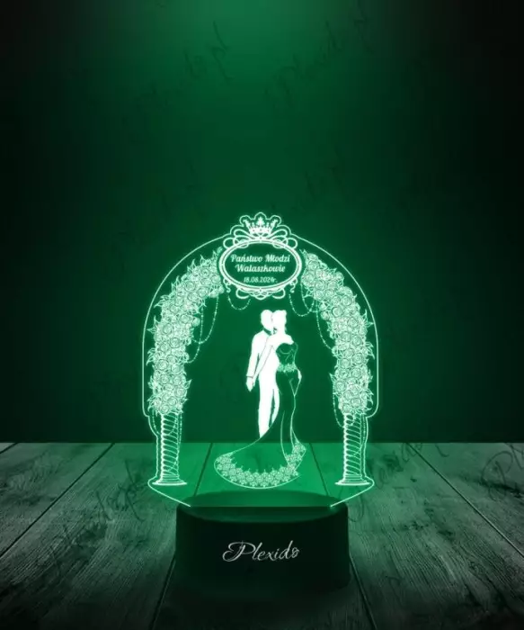 Lampka LED Plexido Prezent na Wesele Pamiątka Ślubna - 1