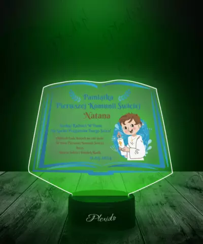 Komunia Święta Pamiątka Dla Chłopca Lampka LED Plexido - 3