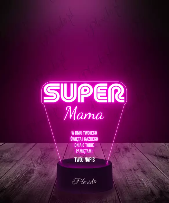 Lampka LED 3D Plexido Prezent na Dzień Matki Super Mama