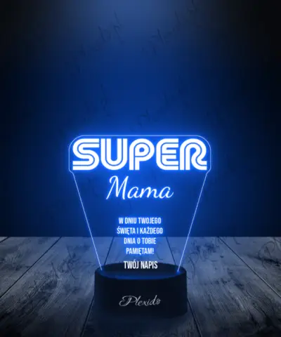 Lampka LED 3D Plexido Prezent na Dzień Matki Super Mama - 2