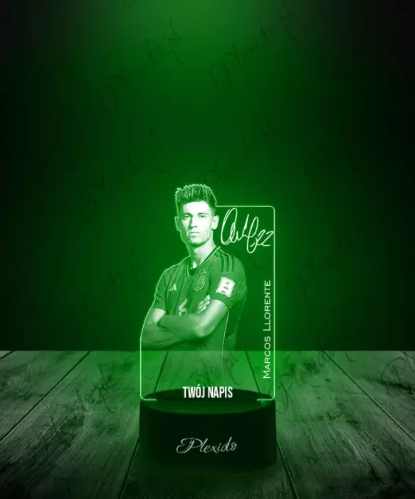 Lampka LED 3D Plexido Piłkarz Marcos Llorente Reprezentacja Euro
