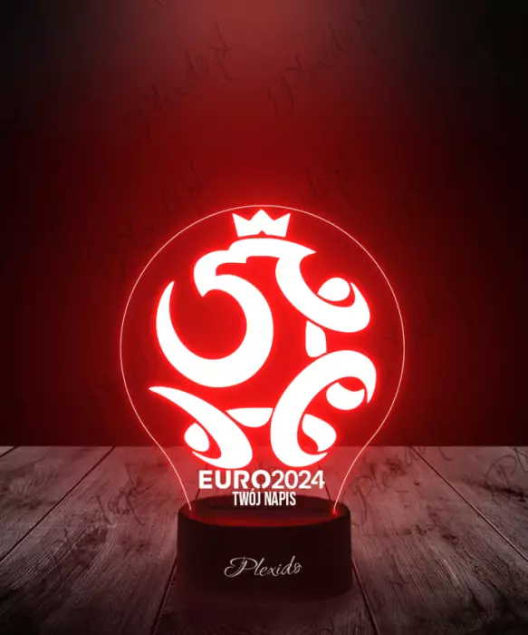 Lampka LED 3D Plexido Piłka Nożna Polska Euro 2024