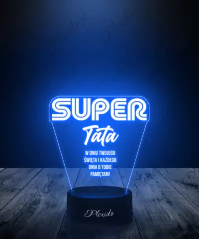 Lampka LED Plexido Dzień Ojca Super Tata Prezent - 2