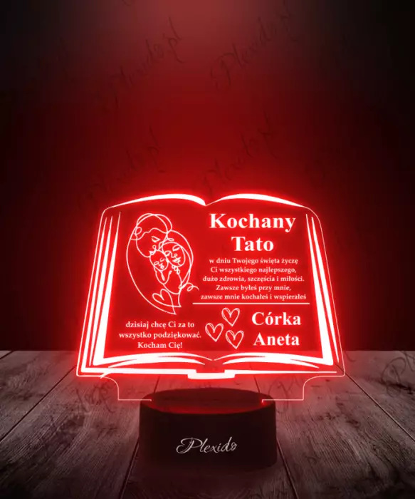 Lampka LED Plexido Dzień Ojca Prezent dla Taty Księga